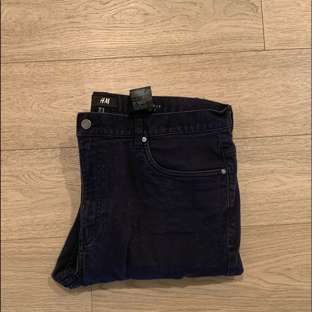H&M Mens Skinny Fit Navy Jeans